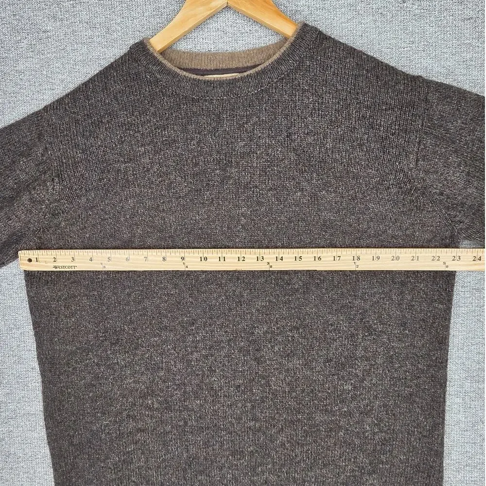 WOOLRICH MEN'S WOOL CREWNECK SWEATER – CHOCOLATE HEATHER – SIZE M – WOOL BLEND